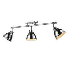 Golden 3602-3SF CH-CH - Yep by Golden Lighting Duncan 3-light Semi-Flush Mount in Chrome